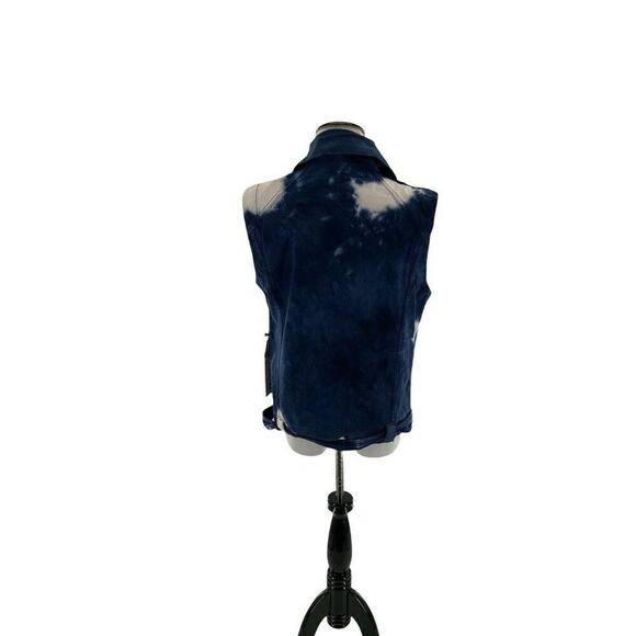 Forever 21 Vest Women's Size Large Acid Bleached Tie Dye Belted Sleeveless Denim - Picture 6 of 12